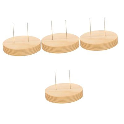 Abaodam 4pcs Wooden Base Clay Doll Showing Stand Doll Holding Rack Display Holder