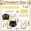 100Pcs Cat Napkins, 11 x 12.2 Inches Cartoon Cat Kitty Party Napkins, Black White Paw Print Paper Napkins, Cat Birthday Decorations Kitten Napkins for Kids Pet Cat Birthday Party Supplies view 2