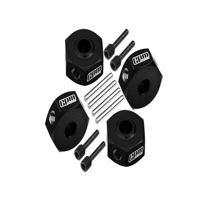 Aluminum 7075 Hex Adapters (12mm) for Losi 1/18 Mini LMT 4X4 Brushed Monster Truck RTR-LOS01026 Upgrade Parts - Black