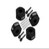 Aluminum 7075 Hex Adapters (12mm) for Losi 1/18 Mini LMT 4X4 Brushed Monster Truck RTR-LOS01026 Upgrade Parts - Black view 1