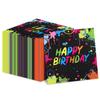 100Pcs Lets Glow Party Napkins, 13 x 13 Inches Glow in The Dark Paper Napkins, Black Light Neon Paint Party Napkins for Lets Glow Crazy Party Neon Fluorescent Birthday Party Decorations view 1