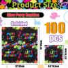 100Pcs Lets Glow Party Napkins, 13 x 13 Inches Glow in The Dark Paper Napkins, Black Light Neon Paint Party Napkins for Lets Glow Crazy Party Neon Fluorescent Birthday Party Decorations view 2