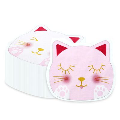 100Pcs Cat Napkins, 10.2 x 11.4 Inches Cute Kitty Party Napkin, Pink White Paw Print Paper Napkins, Cat Birthday Decorations Kitten Napkin for Kids Pet Kitty Birthday Party Supplies