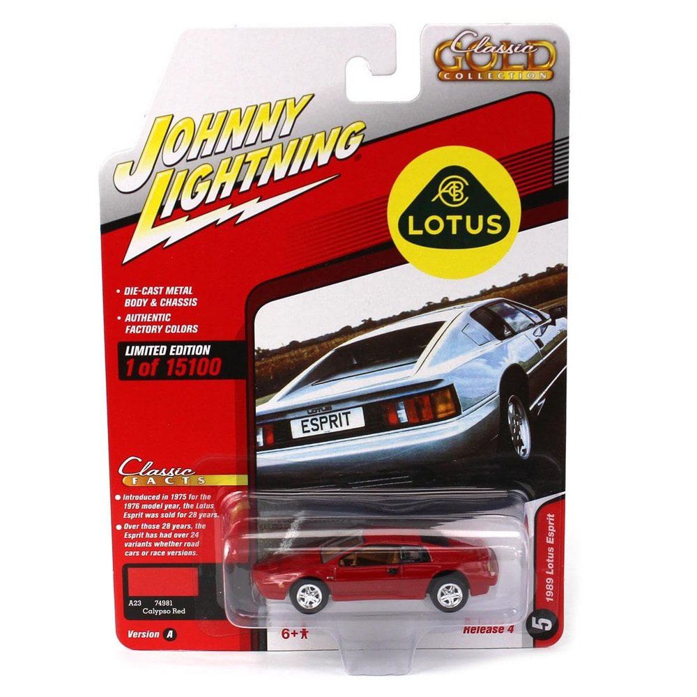 1/64 1989 Lotus Espirit Red Johnny Lightning Classic Gold Release 4A JLSP188A