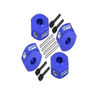 Aluminum 7075 Hex Adapters (12mm) for Losi 1/18 Mini LMT 4X4 Brushed Monster Truck RTR-LOS01026 Upgrade Parts - Blue