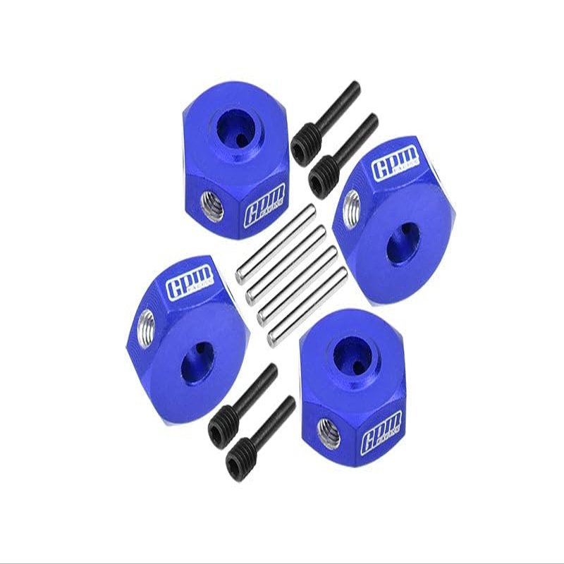 Aluminum 7075 Hex Adapters (12mm) for Losi 1/18 Mini LMT 4X4 Brushed Monster Truck RTR-LOS01026 Upgrade Parts - Blue