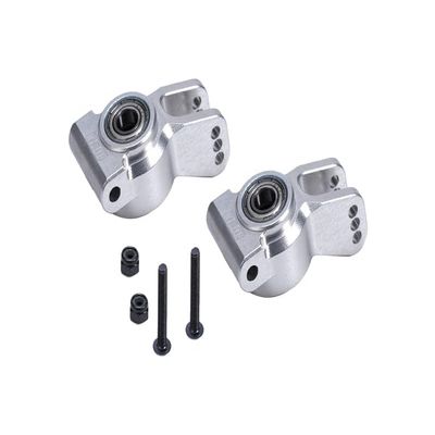 Aluminum 7075 Rear Hub Set (Larger Inner Bearings) for Losi 1/10 Lasernut U4 Tenacity LOS03028 Upgrade Parts - Silver