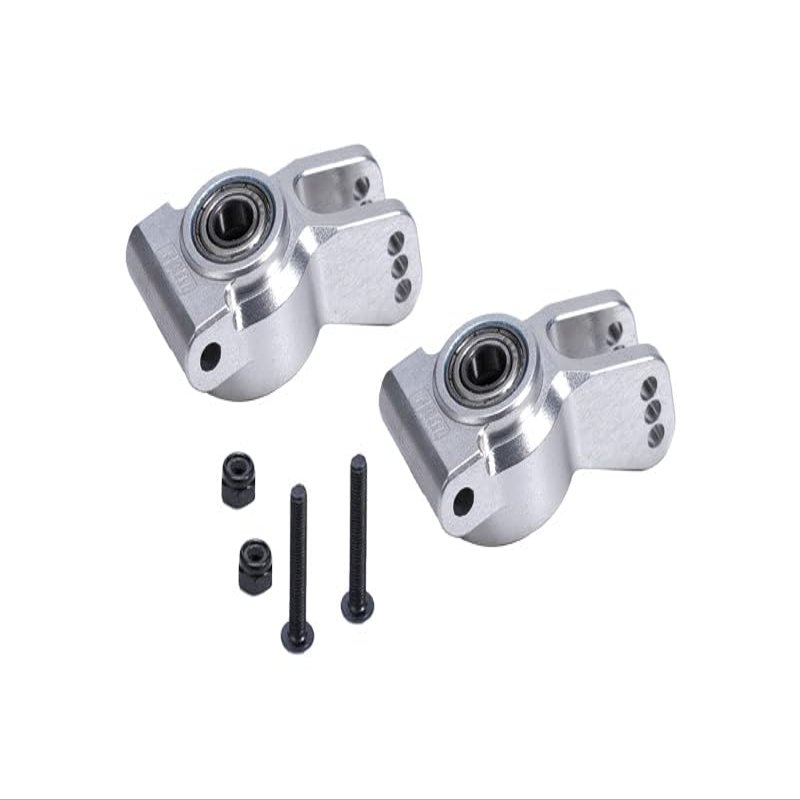 Aluminum 7075 Rear Hub Set (Larger Inner Bearings) for Losi 1/10 Lasernut U4 Tenacity LOS03028 Upgrade Parts - Silver