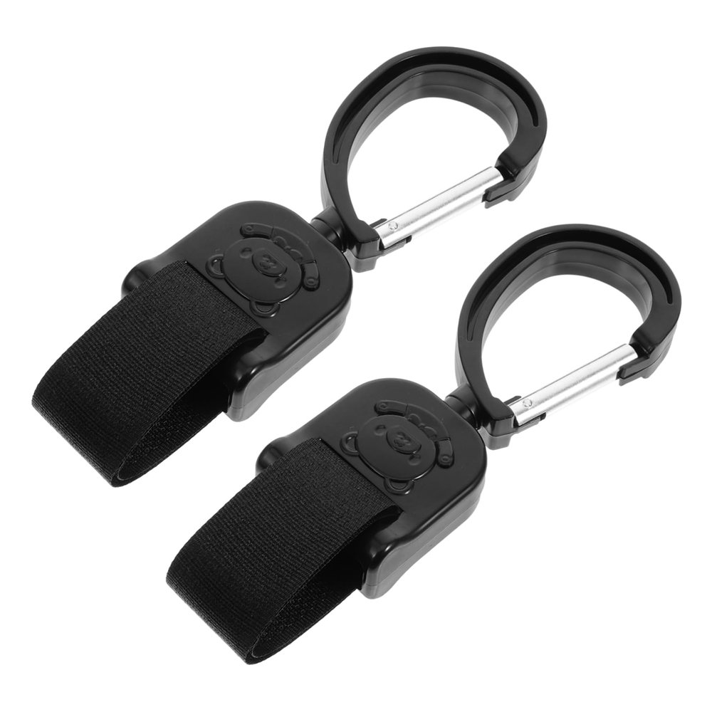 IWOWHERO 2pcs Rotating Stroller Hooks for Hanging Bags Stroller Bag Hooks Clips Easy to Install and Loop Safe Practical for Diaper