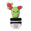 lasuroa Positive Cactus Crochet, 6.3 Inch Green Positive Knitted Plants Cactus Doll Toy Funny Holding Support Card Small Cactus Decorations for Mexico Christmas Party Birthday Gifts view 1
