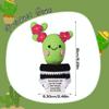 lasuroa Positive Cactus Crochet, 6.3 Inch Green Positive Knitted Plants Cactus Doll Toy Funny Holding Support Card Small Cactus Decorations for Mexico Christmas Party Birthday Gifts view 2