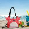Beach Mesh Bag Tote Shell Mesh Bag Kids Girls Beach Shell Bag with Adjustable Straps Zipper for Holding Beach Toys Kids Girls Beach Toy Bag, Red view 3
