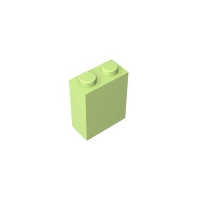 Gobricks 3794 15573 Brick 1x2x2 with Center Pin, Yellowish Green, 50 pcs