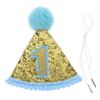 OKUMEYR Infant Headband for Girl Birthday Cone Hat with Glitter and Elastic String view 1