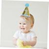 OKUMEYR Infant Headband for Girl Birthday Cone Hat with Glitter and Elastic String view 3