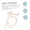 VICASKY 3pcs Birthday Party Rhinestone Cake Topper Gold Decorative Keepsake for Anniversary Celebration Elegant Party Supplies for Special Occasions view 2
