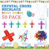 Barydat 100 Pcs Mini Jesus Toys 50 Little Jesus Figurines and 50 Religious Plastic Crystal Cross Necklaces Church Religious Party Favors Christian Gifts Easter Eggs Stuffers to Hide and Seek view 3