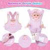 BDDOLL 12'' Baby Doll Playset with Clothes and Dolls Carrier Accessories Included Baby Carrier, Bottles, Nipple, Socks, Headbands view 4