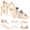 INFANS 12 in 1 Climbing Toys for Toddlers, Upgrade Wooden Montessori Foldable Triangle Climber Set with Reversible Ramp Slide Ladder Seesaw, Indoor Pikler Climb Activity Jungle for Kids Age 3+ view 1