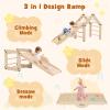 INFANS 12 in 1 Climbing Toys for Toddlers, Upgrade Wooden Montessori Foldable Triangle Climber Set with Reversible Ramp Slide Ladder Seesaw, Indoor Pikler Climb Activity Jungle for Kids Age 3+ view 4
