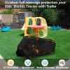 Kids Ride On Tractor Cover Power Wheels Covers Kids Ride On Toy Car cover for Tractor with Trailer, Outdoor Waterproof UV Resistant Fade Resistant All Season Protective, Black view 4