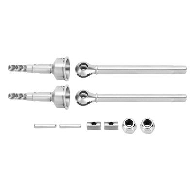 ALBARAY Upgrade Parts Compatible with TRX4M Extended 2mm Thread Stainless Steel Front Rear Axle Shafts for 1/18 RC Crawler Upgrade Parts (4M-09) (Color : Front)