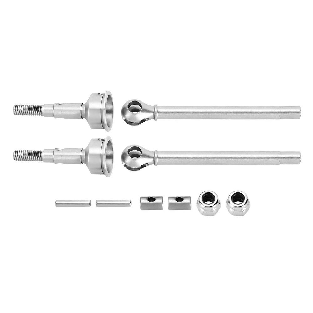 ALBARAY Upgrade Parts Compatible with TRX4M Extended 2mm Thread Stainless Steel Front Rear Axle Shafts for 1/18 RC Crawler Upgrade Parts (4M-09) (Color : Front)
