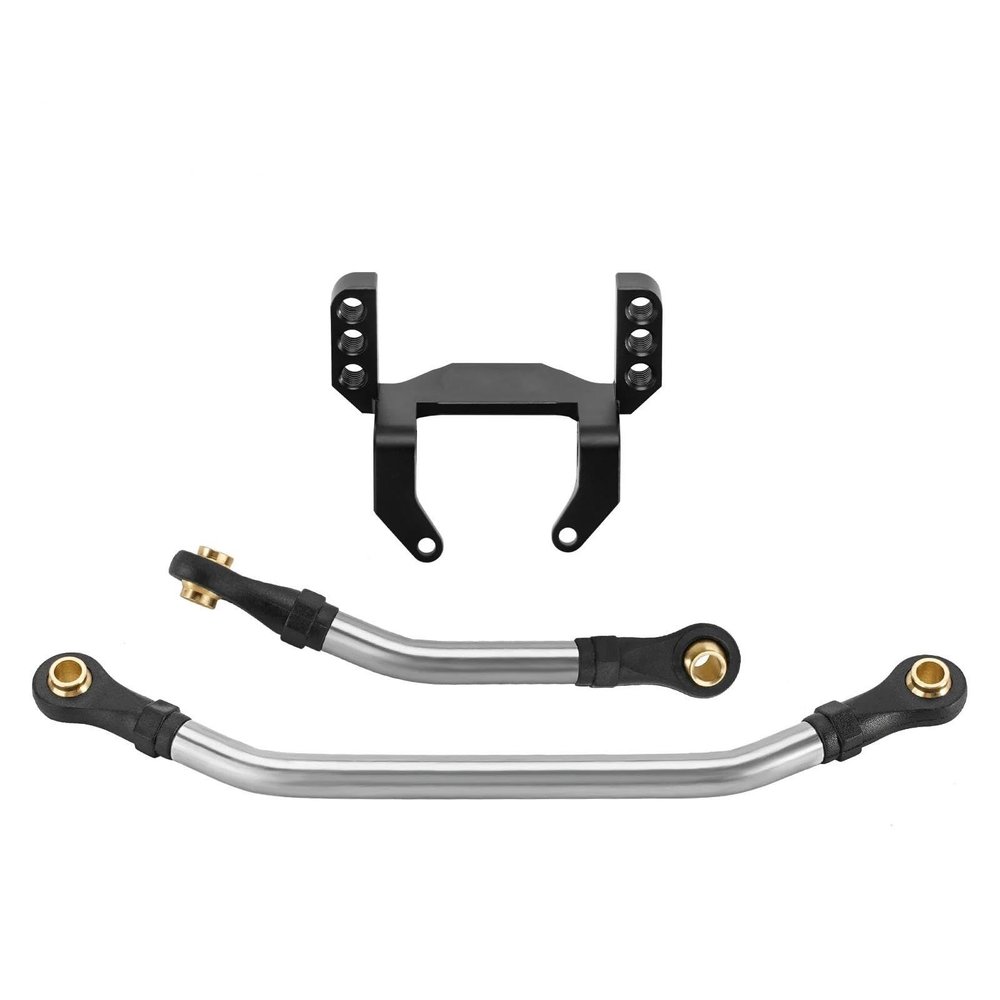 ALBARAY Upgrade Parts Compatible with TRX4M Aluminum Lay Down Servo Mount with Stainless Steel Steering Links Set for 1/18 RC Crawler Stock Length Axles