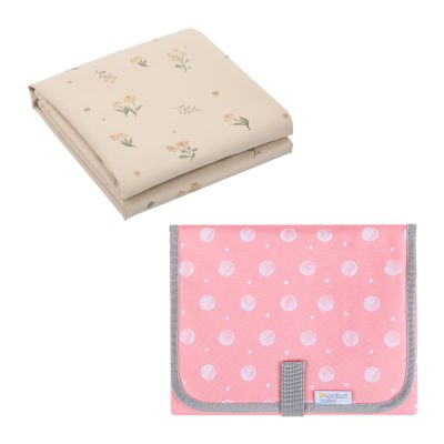 2 Sets PHOEBUS BABY Portable Changing Pad Travel - Waterproof Compact Diaper Changing Mat - Lightweight & Foldable Changing Station, Newborn Shower Gifts