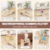 HONEY JOY Climbing Toys for Toddlers, 6 in 1 Wooden Triangle Set, Double Side Ramp & Climber, Seesaw, Step Stool, 2-Piece Learning Indoor Montessori Climbing Ladder Gym for Kids Boys Girls view 2