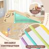 HONEY JOY Climbing Toys for Toddlers, 6 in 1 Wooden Triangle Set, Double Side Ramp & Climber, Seesaw, Step Stool, 2-Piece Learning Indoor Montessori Climbing Ladder Gym for Kids Boys Girls view 4
