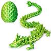 AUMEILLER 3D Printed Dragon,Easter Eggs, Dragon Egg,Crystal Dragon Fidget Toy in Egg,Easter Gifts(Laser Yellow Green) view 1