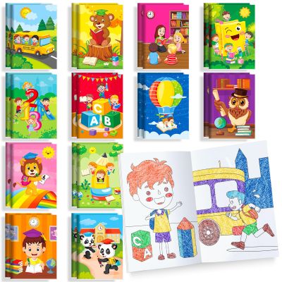 BenLouis 24 Pcs Preschool Kindergarten Mini Coloring Books Kids Graduation Party Favors Small Activity Books Bulk for Kids Student Birthday Goodie Bags Stuffers Return Gifts Classroom Travel