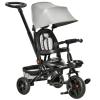Baby Tricycle 4 in 1 Trike w/Reversible Angle Adjustable Seat Removable Handle Canopy Handrail Belt Storage Footrest Brake Clutch for 1-5 Years Old Grey view 1