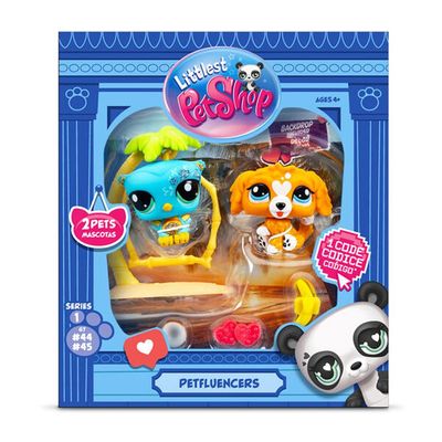 Bandai Littlest Pet Shop Petfluencer Sunset Pals Petfluencer Set Contains 2 LPS Mini Pet Toys 4 Accessories 1 Backdrop 1 Collector Card and 1 Virtual Code Collectable Toys for Girls and Boys