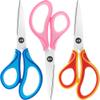 7" Real Left-Handed Kids Scissors - 3-Pack, Ages 8-16, Pointed Tip, Stainless Steel Blades, Soft Grip, Great for DIY, Arts, School view 2