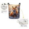 Foruidea Winter Red Fox Laundry Basket,Laundry Hamper,Collapsible Storage Bin, Oxford Fabric Clothes Baskets,Nursery Hamper For Home,Office,Dorm,Gift Basket view 2