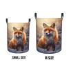 Foruidea Winter Red Fox Laundry Basket,Laundry Hamper,Collapsible Storage Bin, Oxford Fabric Clothes Baskets,Nursery Hamper For Home,Office,Dorm,Gift Basket view 4