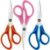 7" Student Scissors Set of 3-pack,Pointed Tip Blades,Kids Scissors Ages 8-10 8-12 8-16 for School Crafting Project,Great for DIY, Arts, Home, Red/Pink/Blue view 2