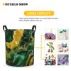 Foruidea Green Gold Marble Laundry Basket,Laundry Hamper,Collapsible Storage Bin, Oxford Fabric Clothes Baskets,Nursery Hamper For Home,Office,Dorm,Gift Basket view 3