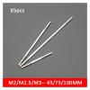 5pcs M2 M2.5 M3 Metal Push-Pull Rods 45/50/75/100mm/200mm/300mm for RC Airplane Servo Linkage Model Parts Stable Connection Rod (Color : M3-50MM) view 2