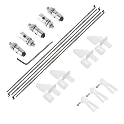 CRUMPS RC Airplane Control Horns 20x11mm+1.2x21mm Clevis+Pushrod Connector Linkage Stopper 1.3mm+1.2x180mm Steel Z Style Pushrods Parts