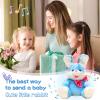 Humor Ted Peek-A-Boo Bunny Toy for Baby, Singing Talking Stuffed Animal with Floppy Ear, Interactive Plush Easter Bunny Repeats What You Say, Rabbit Toys Birthday Gift for Kids Girls Boys(12" Blue) view 2