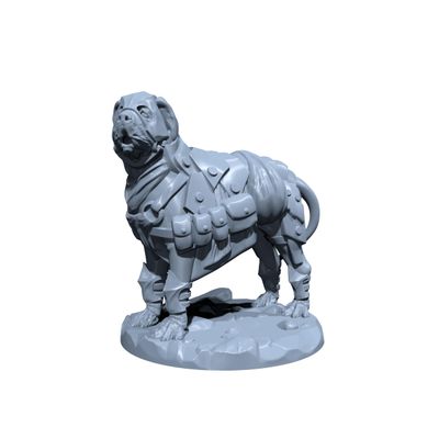 Armored War Dog | Miniature for Tabletop Games Like D&D and War Gaming Large