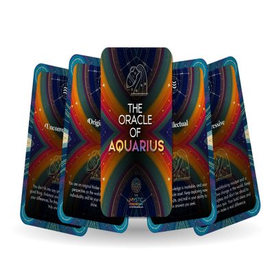 Ibiza Tarot Aquarius Oracle Cards - Mystic Horoscope Deck for Beginners - 22 Cards, Envelope Box