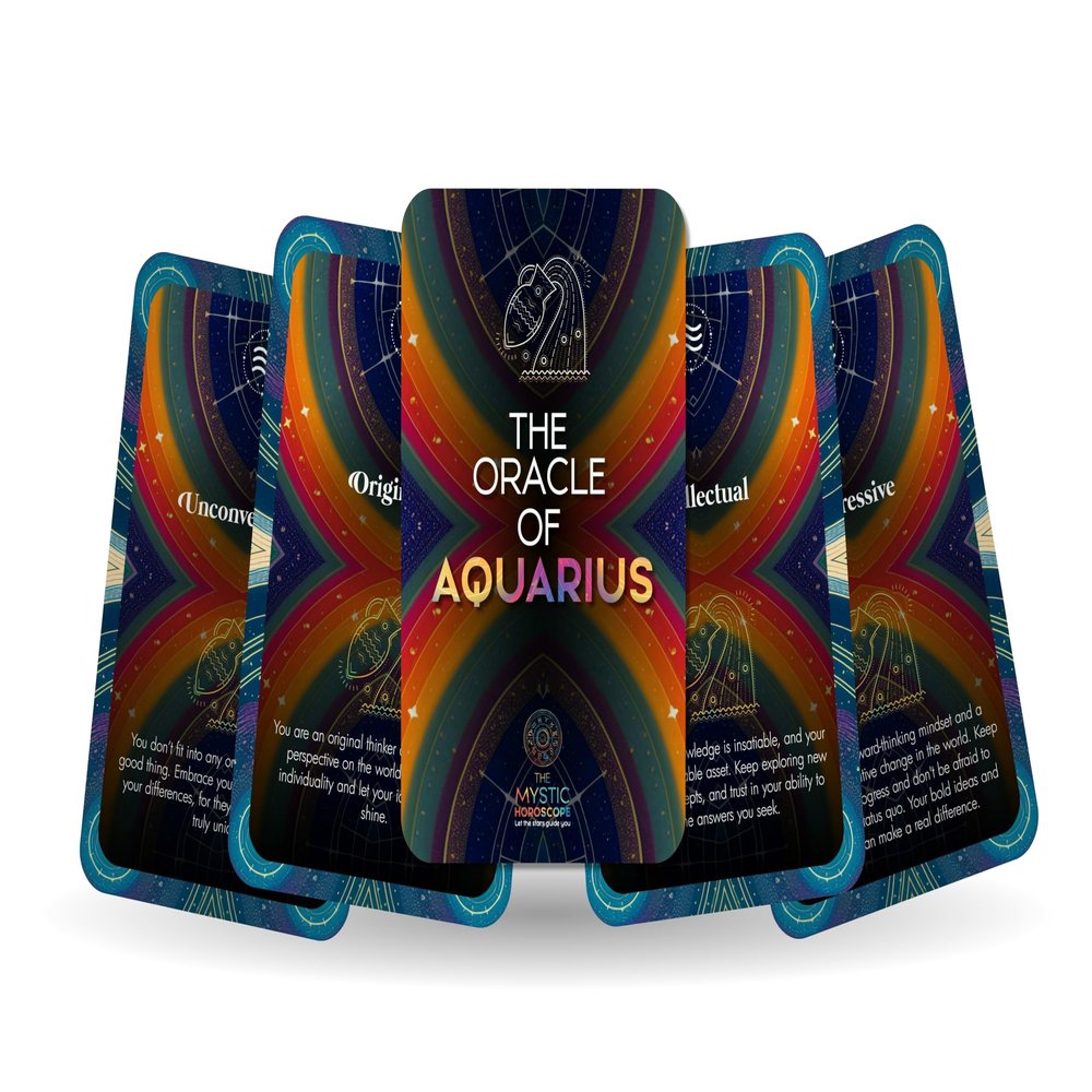 Ibiza Tarot Aquarius Oracle Cards - Mystic Horoscope Deck for Beginners - 22 Cards, Envelope Box