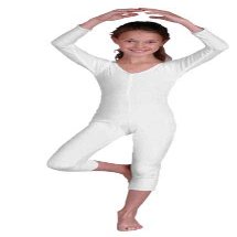 212 Main Girls Velvet Unitard, White - Extra Small 3-4