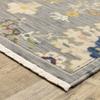 HomeRoots 509320 5 x 8 ft. Gray Ivory Gold Salmon Red Blue & Green Oriental Power Loom Stain Resistant Rectangle Area Rug with Fringe view 3