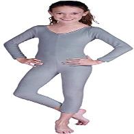 212 Main Girls Velvet Unitard, Gray - Extra Small 3-4