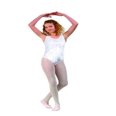 212 Main Velvet Leotard Child Suit - White, Medium